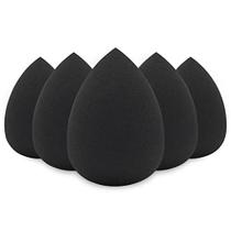 BEAKEY Makeup Sponge Set, 5 Pcs Black Foundation Mistura Esponja de Beleza, Impecável para Líquido, Creme e Pó, Esponjas de Maquiagem Sem Látex e Veganas