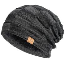 Beanie Slouchy Beanie Vgogfly para homens, chapéu de inverno, quente, espesso, azul/café