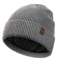Beanie Wmcaps Winter para homens e mulheres, forrado de lã, chapéu de malha, cinza