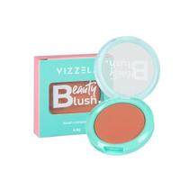 Beauty Blush Compacto Vizzela Pigmentado Matte e Glow Acabamento Natural Vegano 4,6g