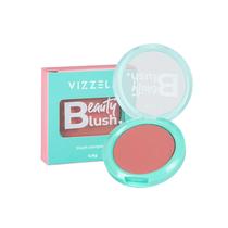 Beauty Blush Compacto Vizzela Pigmentado Matte e Glow Acabamento Natural Vegano 4,6g