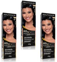 Beauty Color Tintura 2.0 PRETO NATURAL 45gr (03 Unidades) Cores Normais - BeautyColor