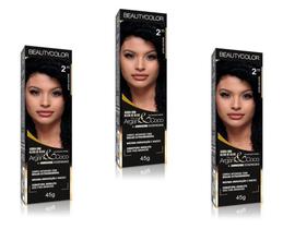 Beauty Color Tintura 2.11 PRETO AZULADO 45gr (03 Unidades) Cores Normais