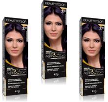 Beauty Color Tintura 3.0 CASTANHO ESCURO 45gr (03 Unidades) Cores Normais