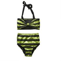 Bebê bebê biquíni definir listras brilhantes maiô crianças hal Bebê bebê biquíni definir listras brilhantes maiô crianças hal