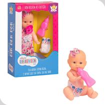 Bebê Boneca 22cm com Mamadeira, Fralda e Acessórios Din Den Don Xixi Bebê Boneca 22cm com Mamadeira, Fralda e Acessórios Din Den Don Xixi