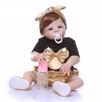 Bebê Boneca Realista Reborn Silicone Lacinho