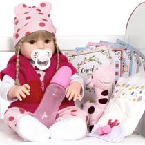 Bebe Boneca Reborn Girafa Silicone Realista Barata 15 Itens