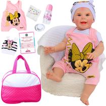 Bebê Boneca Reborn Menina Maize Corpo Em Silicone Com Bolsa Maternidade