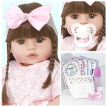 Bebe Boneca Reborn Realista Corpo Vinil Siliconado + Enxoval