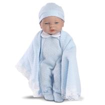 Bebê Boneca Saída Da Maternidade Com Manta E Acessórios Azul