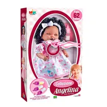 Bebê Boneca Tipo Reborn Negra Fala Frases + Mamadeira Mágica