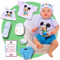 Bebê Boneco Reborn Menino Mary Realista Stitch Original Corpinho Em Silicone Com Bolsa Maternidade