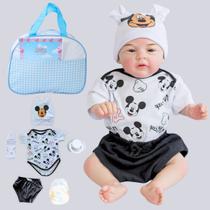 Bebê Boneco Reborn Menino Mary Realista Stitch Original Corpinho Em Silicone Com Bolsa Maternidade