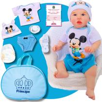 Bebê Boneco Reborn Realista Mickey Menino Com Bolsa Maternidade RecémNascido Bebê Boneco Reborn Realista Mickey Menino Com Bolsa Maternidade RecémNascido
