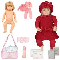 Bebê Corpo Siliconado Loira Laís Vermelha Cegonha Dolls