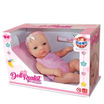 Bebê Doll Realist Mini Boneca Menina Pode Dar Banho Certidão
