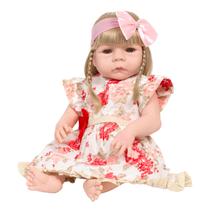 Bebê Estilo Reborn Princesa Loira Cabelo Comprido Barata