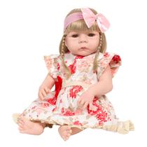 Bebê Estilo Reborn Princesa Loira Cabelo Comprido Barata