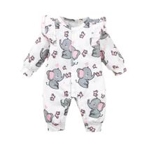 Bebê Menina Manga Longa Elefante Macacão Bodysuit Bandana Conjunto Roupas Da Criança 0-18 Meses