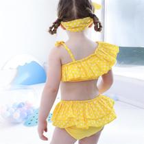 Bebê menina ruffle biquíni biquíni definir um ombro b Bebê menina ruffle biquíni biquíni definir um ombro b