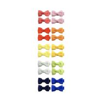 Bebê Meninas 20 Pçs Fita Sólida Bowknot Grampos De Cabelo Feitos À Mão Bonito Arcos Hairpin