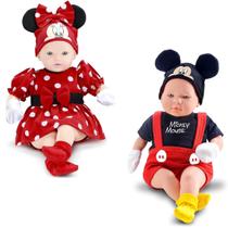 Bebê Mickey + Minnie Recém Nascido Class Dolls Roupa touca