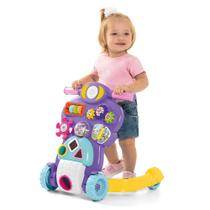 Bebe Piloto Andador Infantil Educativo Empurrador 2 em 1 Tateti Calesita 888 Rosa