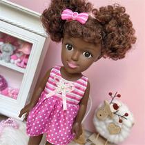 Bebê preto africano preto bonito encaracolado preto 13,78 polegadas brinquedo de bebê de vinil