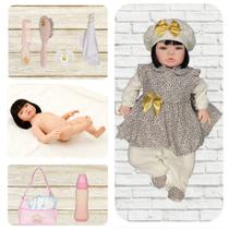 Bebê Realista Luxo Morena Marrom Cegonha Reborn Dolls 53cm