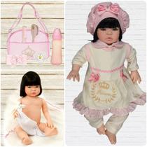 Bebê Realista Morena Ashley Caqui Cegonha Reborn Dolls 53cm Bebê Realista Morena Ashley Caqui Cegonha Reborn Dolls 53cm