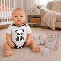 Bebê Realista Reborn Menino Com Enxoval E Roupa De Panda Bebê Realista Reborn Menino Com Enxoval E Roupa De Panda