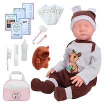 Bebê Reborn 100% Silicone Roupa Capivara Com Bolsa Itens Bebê Reborn 100% Silicone Roupa Capivara Com Bolsa Itens