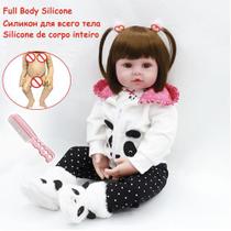 Bebê Reborn 48cm Lara Panda Olhos Azuis