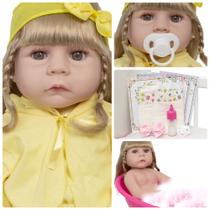 Bebe Reborn Abigail Loira Corpo 100% Silicone Pode Dar Banho