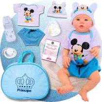 Bebê Reborn Abigail Mickey Boneco Realista Kit Bolsa Maternidade Corpinho Em Silicone RecémNascido Bebê Reborn Abigail Mickey Boneco Realista Kit Bolsa Maternidade Corpinho Em Silicone RecémNascido