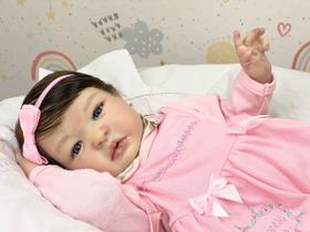 Bebê Reborn Ana Dolls Realismo Interativo Toma Banho, Mama e Faz Xixi de Verdade Com Enxoval, Certidão de Nascimento, 50cm de Altura