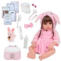 Bebê Reborn Articulado Com Linda Saída de Banho e Pelúcia Bebê Reborn Articulado Com Linda Saída de Banho e Pelúcia