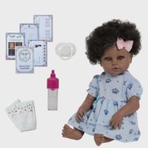 Bebê Reborn Articulado Diva Menina Cabelo Cacheado 46cm