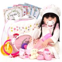 Bebe Reborn Baby Menina Realista Morena com 24 Itens Bebe Reborn Baby Menina Realista Morena com 24 Itens