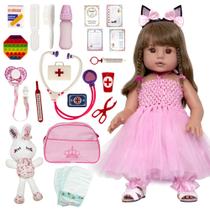 Bebê Reborn Bailarina Baby Alive Castanho Enxoval Completo