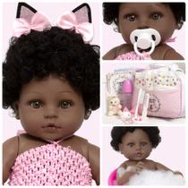 Bebe Reborn Barata Menina Preta Coelhinha Vários Acessórios Bebe Reborn Barata Menina Preta Coelhinha Vários Acessórios