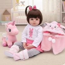 Bebê Reborn Bebê Realista Menina 100% Silicone Com Pelúcia