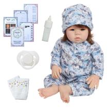 Bebe Reborn Boneca 100% Silicone Fio a Fio Com Kit Itens Bebe Reborn Boneca 100% Silicone Fio a Fio Com Kit Itens