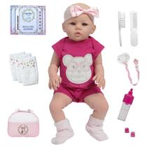 Bebê Reborn Boneca Abigail Carequinha Kit 20 Acessórios Bebê Reborn Boneca Abigail Carequinha Kit 20 Acessórios