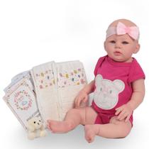 Bebe Reborn Boneca Abigail Com Pelúcia Pode Dar Banho 48cm