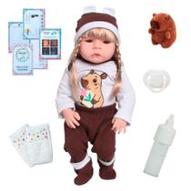 Bebê Reborn Boneca Alice Enxoval Capivara Pelúcia Acessórios