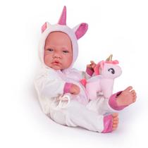 Bebe Reborn BONECA ANTONIO JUAN Menina Pijama Unicórnio Corpo 100% Vinil F1770