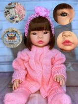 Bebe Reborn Boneca BK 100% Silicone Castanho Rosa Enxoval