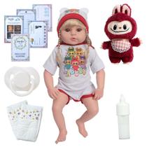 Bebe Reborn Boneca De Silicone Loira Com Labubu Itens Bebe Reborn Boneca De Silicone Loira Com Labubu Itens